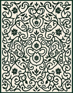 Ornate Floral Swirls Pattern Rug