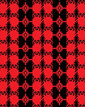 Red Black Tartan Geometric Pattern Rug