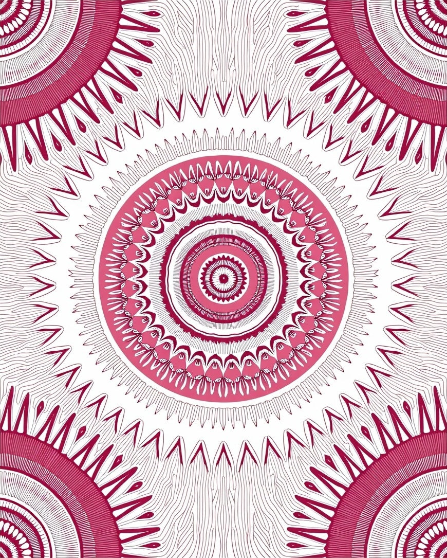 Radiant Pink Mandala Pattern Rug
