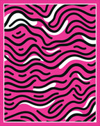 Bold Pink Abstract Swirl Pattern Rug