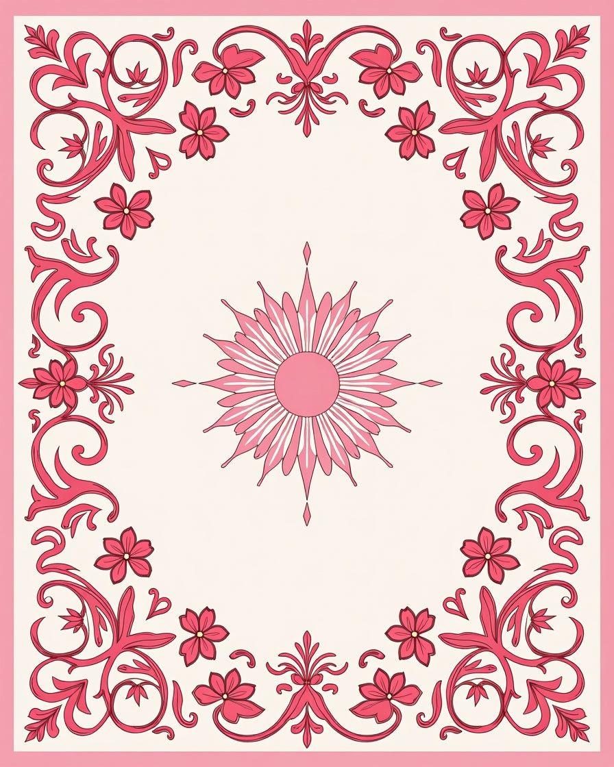 Floral Scrollwork Delightful Sun Rug