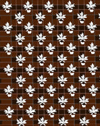 Brown Plaid 3D Leaf Pattern Rug