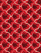 Bold Red Abstract Organic Pattern Rug