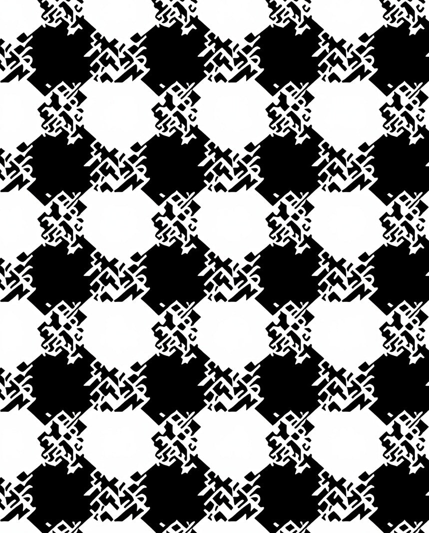Distorted Checkered Abstract Pattern Rug
