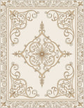 Elegant Golden Swirls Floral Pattern Rug