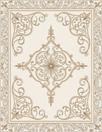 Elegant Golden Swirls Floral Pattern Rug