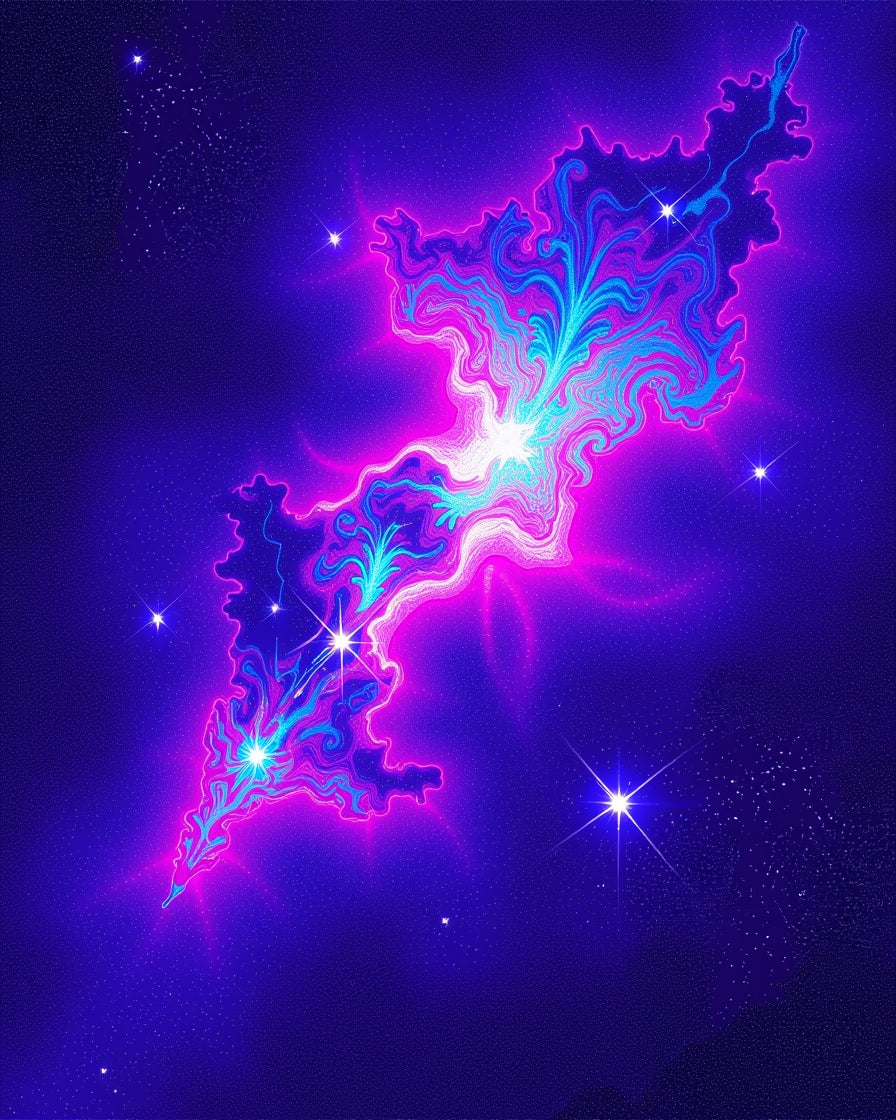 Vibrant Cosmic Swirl Nebula Pattern Rug