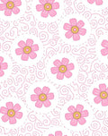 Pink Floral Swirl Pattern Rug