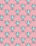 Art Deco Fan Patterned Pink Rug
