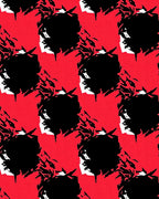 Bold Red Black Abstract Squares Rug