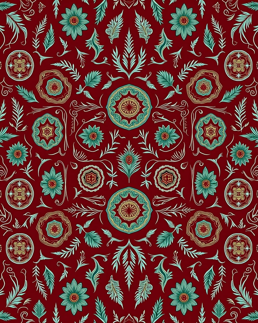 Elegant Floral Inspired Medallion Pattern Rug