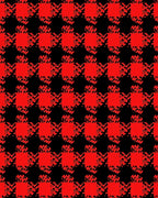 Classic Houndstooth Red Pattern Rug