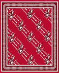 Red White Abstract Figure Pattern Rug