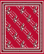 Red White Abstract Figure Pattern Rug