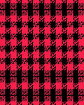 Bold Red Black Houndstooth Pattern Rug