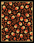 Orange Leaf and Bud Pattern Rug