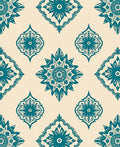 Teal Floral Medallion Pattern Design Rug
