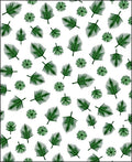 Tropical Green Leaf Patterned Rug