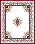Ornate Floral Burgundy Gold Border Rug