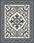 Classic Floral Swirls Border Design Rug