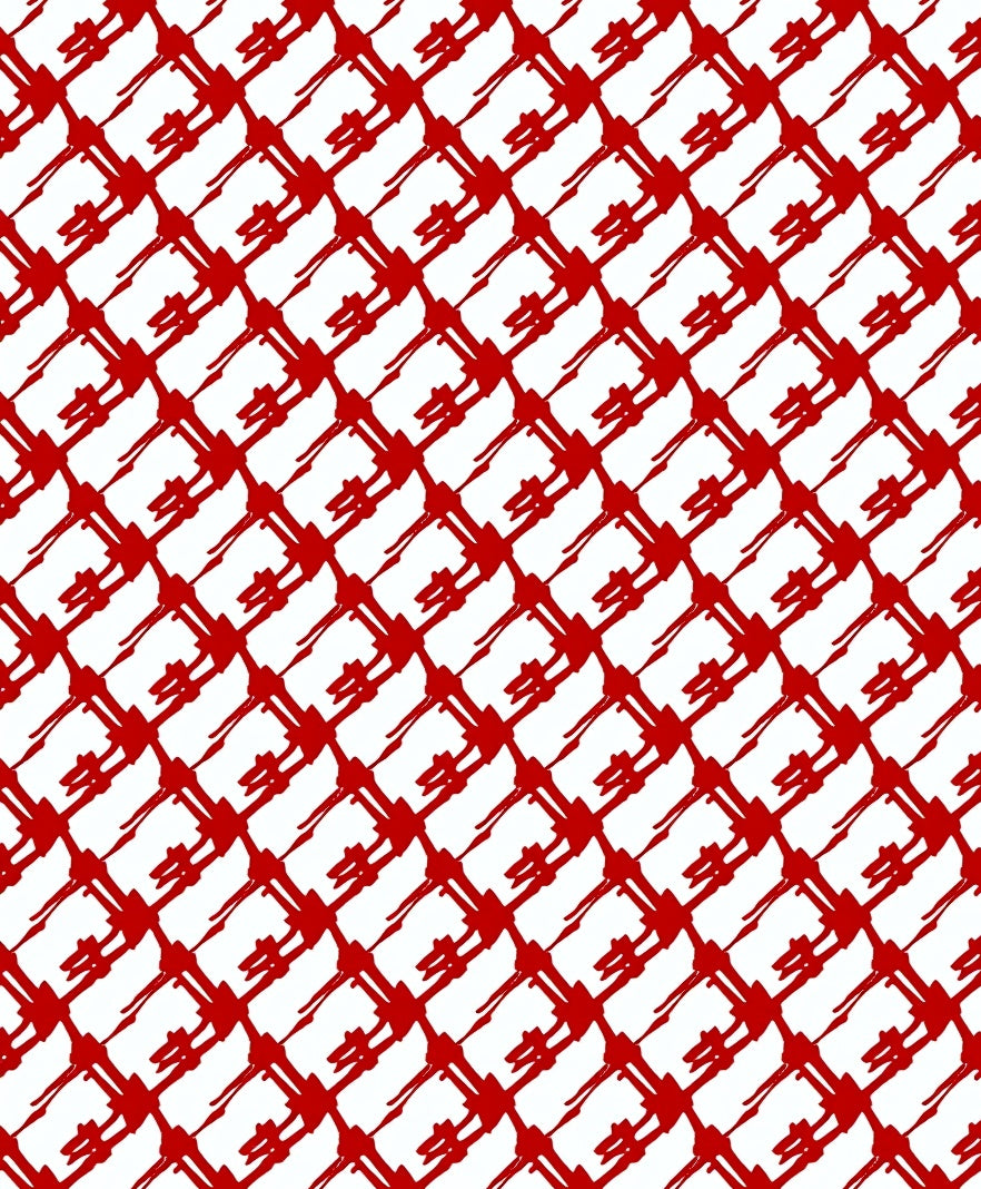 Bold Scratchy Red Diamond Pattern Rug