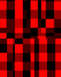 Bold Red Black Checkered Pattern Rug
