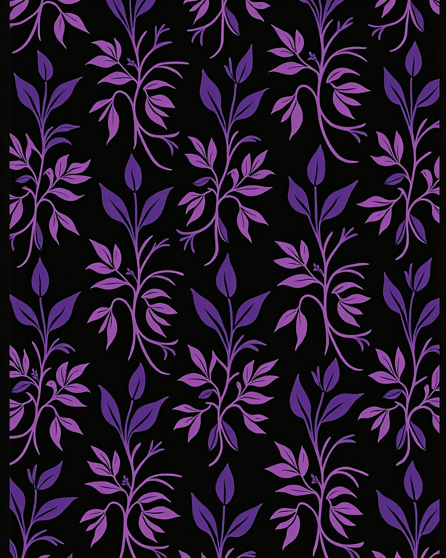 Purple Vine Pattern Rug