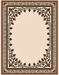 Antique Floral Vine Border Design Rug