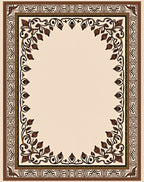 Antique Floral Vine Border Design Rug