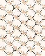 Tan Leaf Lattice Pattern Rug