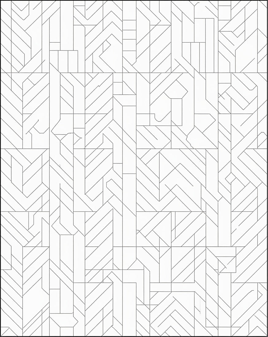 Abstract Geometric Line Art Pattern Rug
