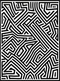 Abstract Black White Geometric Maze Rug