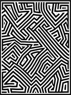 Abstract Black White Geometric Maze Rug