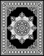 Black White Intricate Mandala Design Rug