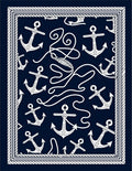 Nautical Anchor Rope Pattern Design Rug