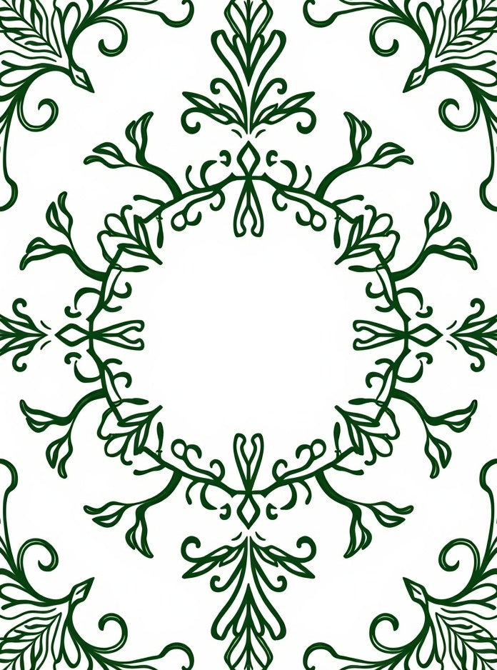 Organic Vine Scroll Pattern Rug