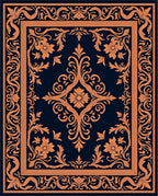 Elegant Floral Scrollwork Vintage Pattern Rug