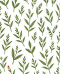 Green Leafy Branch Pattern Rug