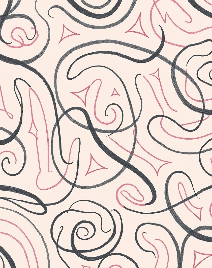 Swirling Abstract Lines and Shapes Rug