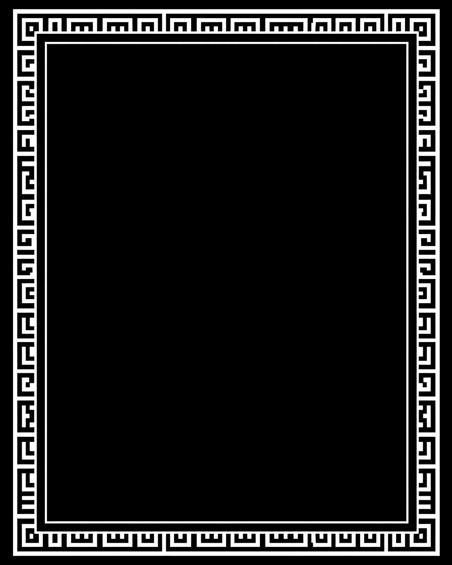 Classic Greek Key Pattern Border Rug