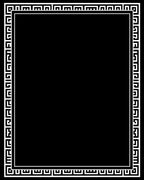 Classic Greek Key Pattern Border Rug
