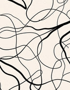 Abstract Black Swirls Pattern Rug