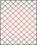 Crimson Lattice Geometric Diamond Rug