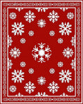 Red Snowflake Patterned Area Rug