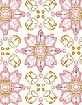 Pink Gold Floral Mandala Pattern Rug