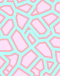 Geometric Network Pastel Pink Teal Rug
