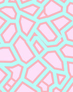 Geometric Network Pastel Pink Teal Rug