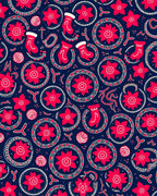 Red White Round Floral Christmas Socks Rug