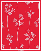 Red Floral Silhouette Pattern Rug