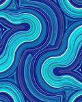 Blue Ocean Swirl Pattern Rug